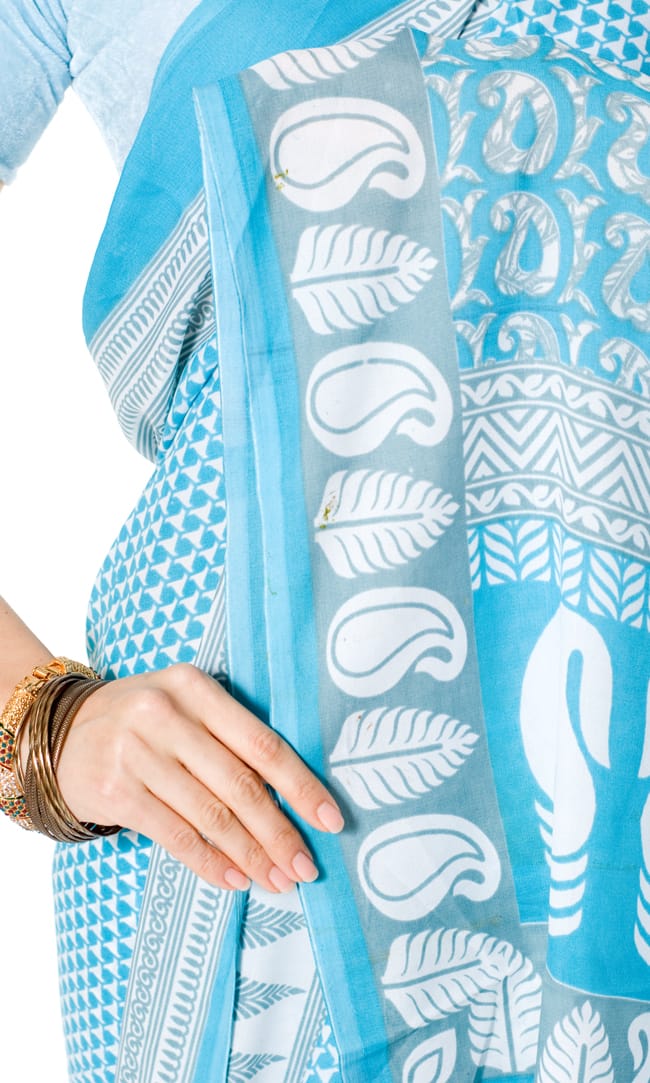 インドサリー【ペイズリー】 全4色 5 - 柄の一部をアップにしてみました。生地が柔らかいのでとても着心地が良いです。