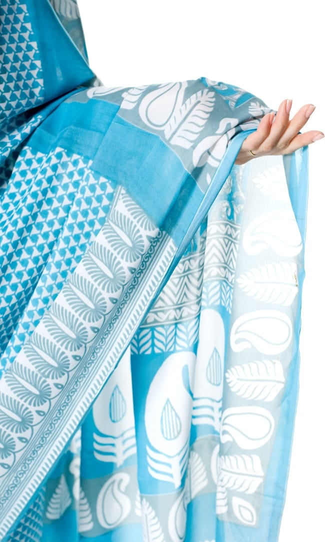 インドサリー【ペイズリー】 全4色 6 - 柄の一部をアップにしてみました。生地が柔らかいのでとても着心地が良いです。