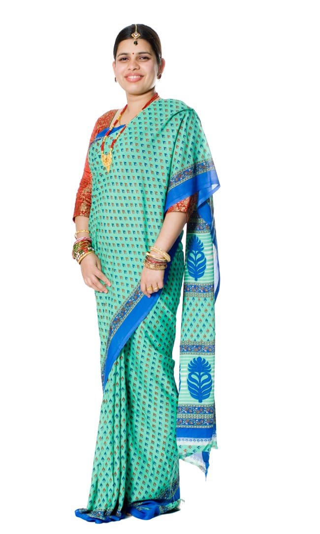 インドサリー【小花】 全4色 2 - 横からの姿はこんな感じです。