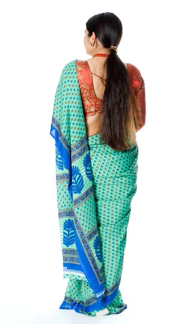 インドサリー【小花】 全4色 3 - 後ろ姿はこんな感じです。