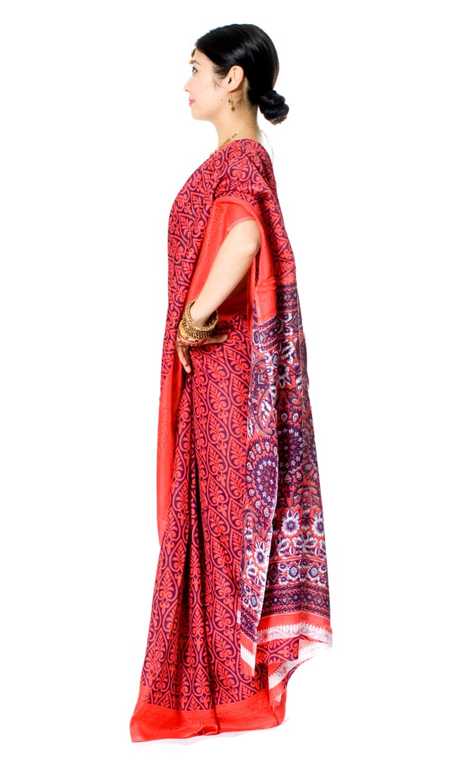 インドサリー【花・ペイズリー】 全4色 2 - 横からの姿はこんな感じです。