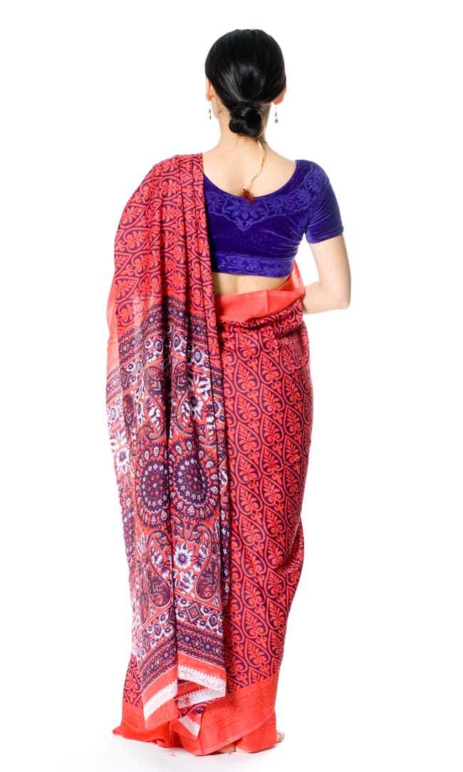 インドサリー【花・ペイズリー】 全4色 3 - 後ろ姿はこんな感じです。