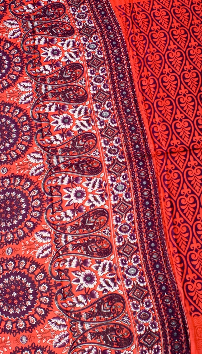 インドサリー【花・ペイズリー】 全4色 7 - 選択項目のAになります。こちらのお色をご希望の場合は、選択項目よりお選び下さい。