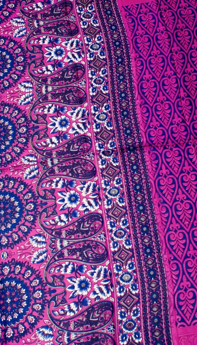 インドサリー【花・ペイズリー】 全4色 8 - 選択項目のBになります。こちらのお色をご希望の場合は、選択項目よりお選び下さい。