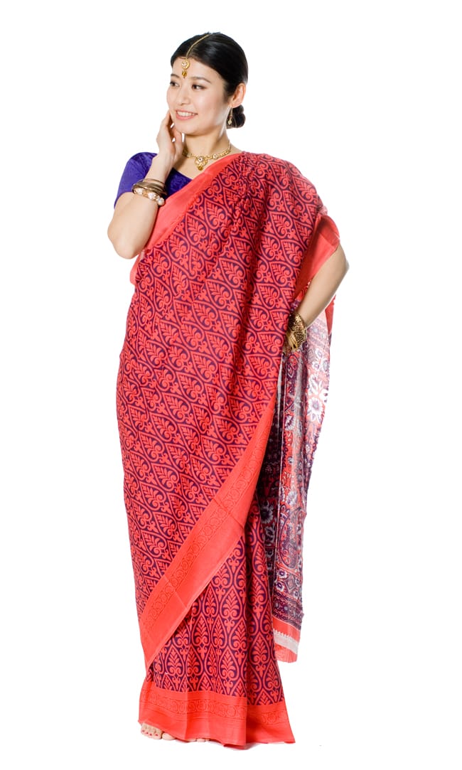 インドサリー【花・ペイズリー】 全4色の写真