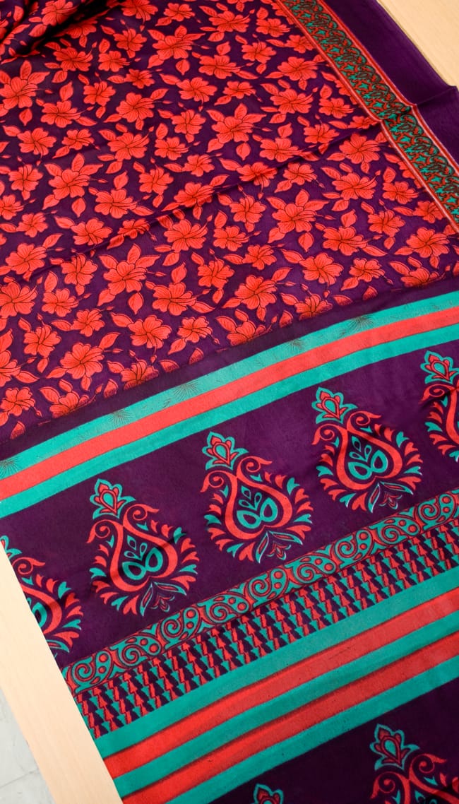 インド品質]インドサリー【花・ペイズリー】 全4色 の通販 - TIRAKITA.COM
