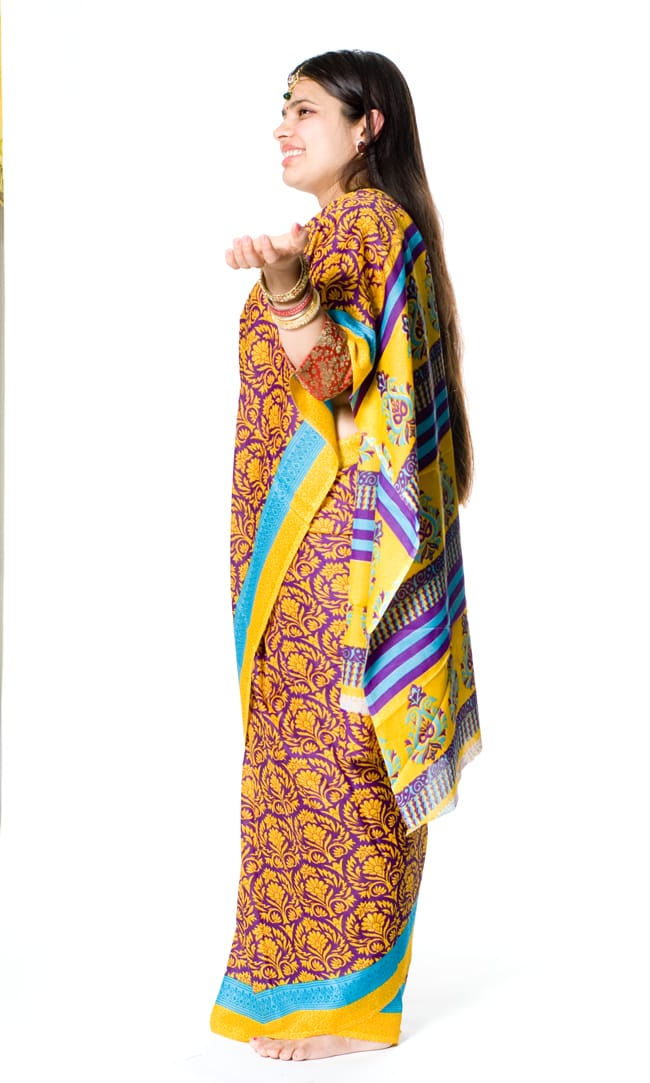 インドサリー【ペイズリー】 全4色 2 - 横からの姿はこんな感じです。