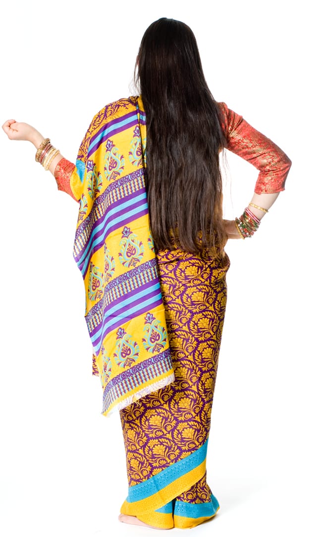 インドサリー【ペイズリー】 全4色 3 - 後ろ姿はこんな感じです。