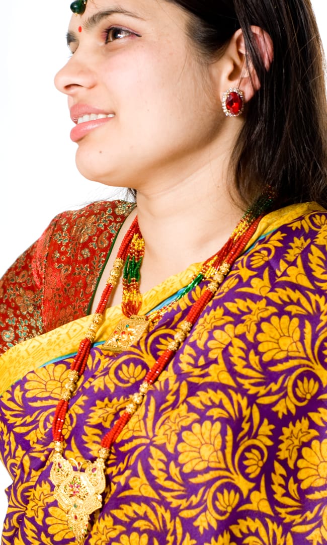 インドサリー【ペイズリー】 全4色 4 - 顔周りをアップにしてみました。