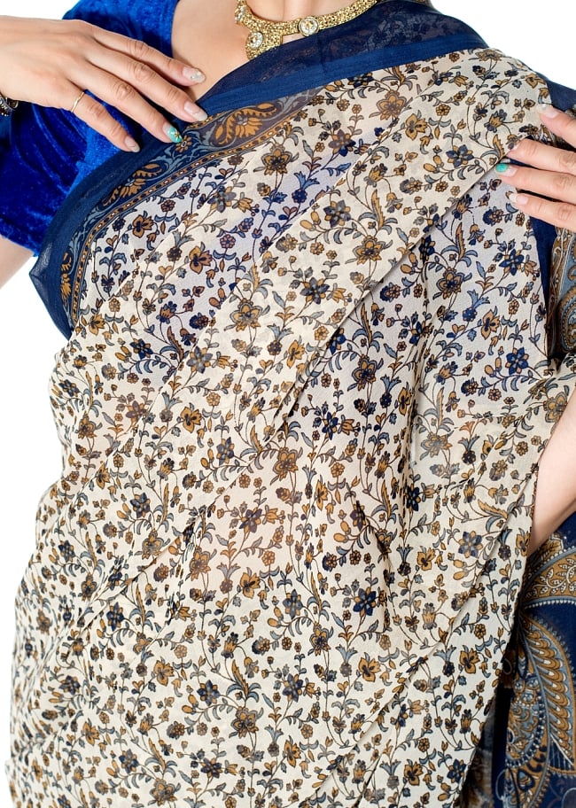 インドサリー【更紗・伝統柄】 5 - 生地の拡大写真です