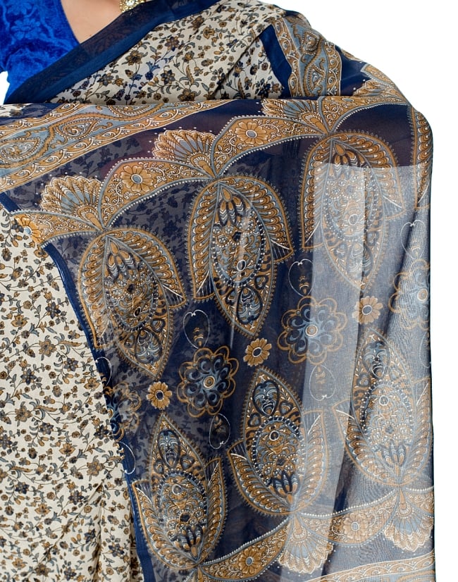 インドサリー【更紗・伝統柄】 6 - ショール部分の写真です