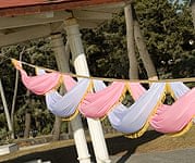 【売り切り特価】[5m]結婚式・イベント用デコレーション布[ピンクと白]の商品写真