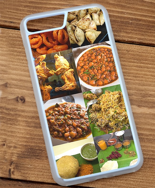 インドのご飯スマホケース【ティラキタオリジナルiPhone7 Plusケース】 3 - 半透明のTPUケースではこのような感じになります。