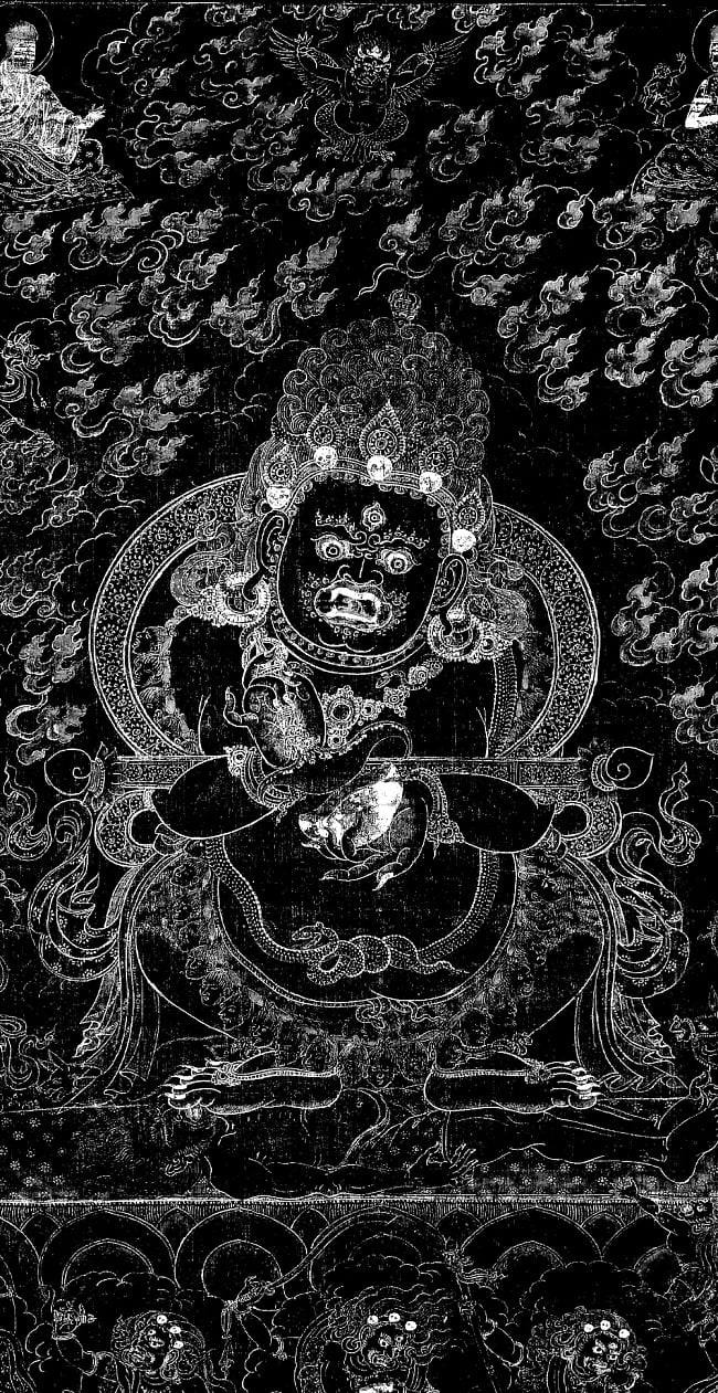 大黒天 マハーカーラ【ティラキタオリジナルSony Xperia XZケース】の写真1枚目です。デザインの拡大ですSony Xperia、XperiaXZ、エクスペリアXZ、エクスペリア、スマホ、スマホ ケースシヴァ,大黒天,仏教,チベット密教