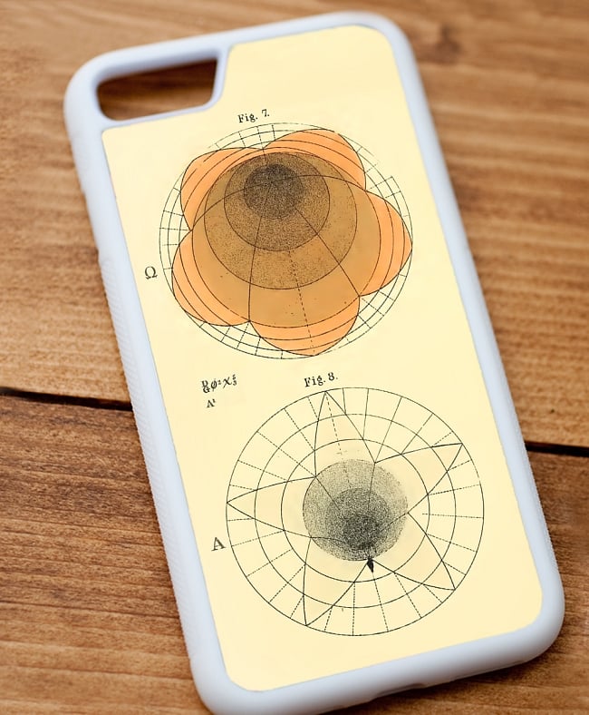 心理学と幾何学 視覚化された意識の進化【ティラキタオリジナルiPhoneXケース】 4 - 白のTPUケースではこのような感じになります。なお、写真はiPhone8用ケースですが、実際にお送りするのはiPhoneX用となります