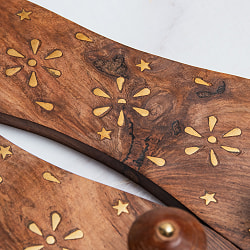 ガンジーサンダル フラワー 伝統的な木製サンダル - サブ3