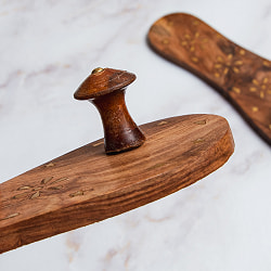 ガンジーサンダル フラワー 伝統的な木製サンダル - サブ5