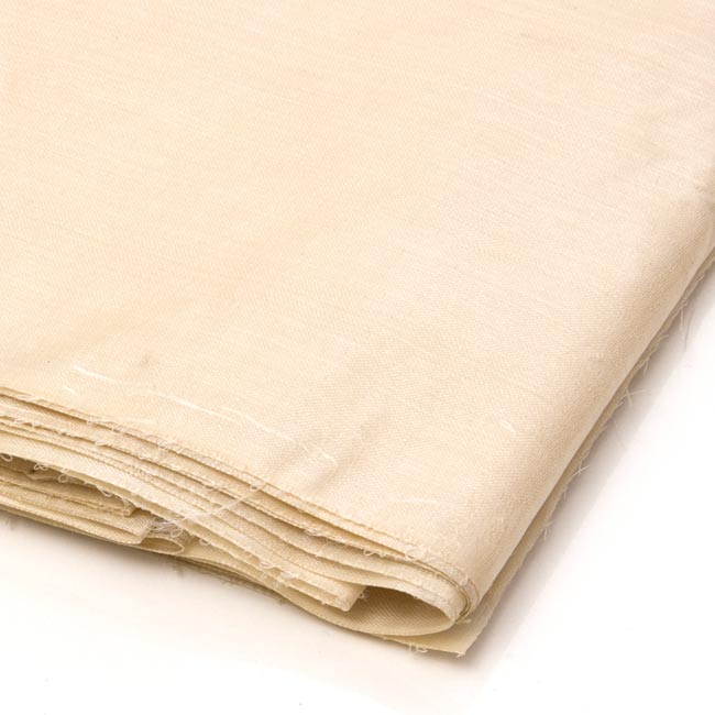 正絹・タッサーシルク生地3m・野蚕系・インド手織りシルク・巾116m