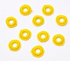 【10個セット】インドの丸鏡カバー 【20mm 黄色】