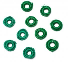 【10個セット】インドの丸鏡カバー 20mm - 緑