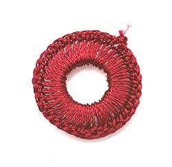 【10個セット】インドの丸鏡カバー 20mm - ボルドー - サブ3