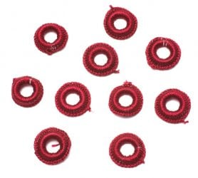 【10個セット】インドの丸鏡カバー 20mm - ボルドー