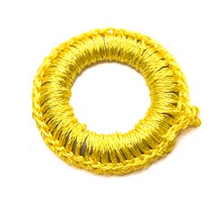 【10個セット】インドの丸鏡カバー 25mm - 黄色 - サブ2