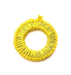 【10個セット】インドの丸鏡カバー 25mm - 黄色 - サブ3