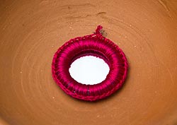 【10個セット】インドの丸鏡カバー 25mm - 黄色 - サブ5