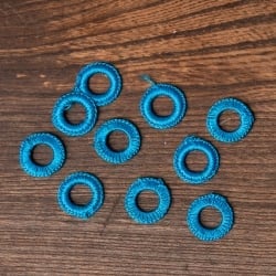 【10個セット】インドの丸鏡カバー 25mm - 水色 - サブ2
