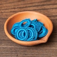 【10個セット】インドの丸鏡カバー 25mm - 水色