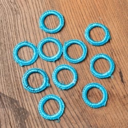 【10個セット】インドの丸鏡カバー 内径23mm外径33mm - 水色 - サブ4