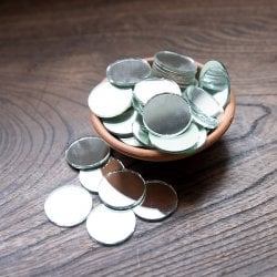 【およそ50枚入り】 丸形鏡セット 【直径約25mm】