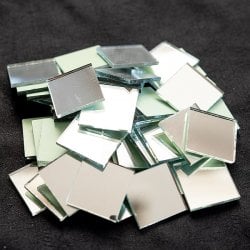 【およそ45枚入】正方形鏡セット たてよこ 約2.2cmx2.2cm