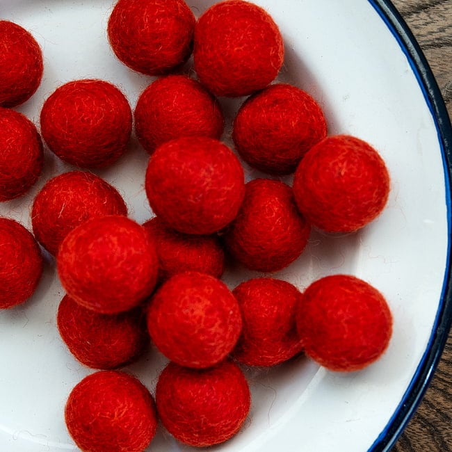 手作りのぬくもりがあたたかい ウールのフェルトボール25mmの選択用写真