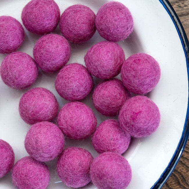 手作りのぬくもりがあたたかい ウールのフェルトボール25mmの選択用写真