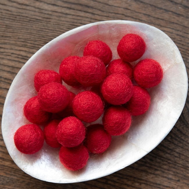 手作りのぬくもりがあたたかい ウールのフェルトボール15mmの選択用写真