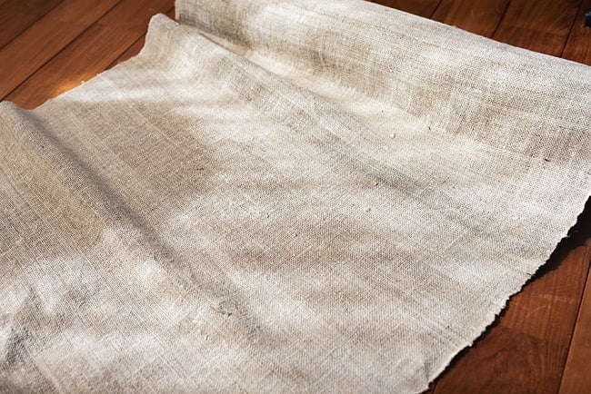 【10m】ワイルドヘンプの手織り布地 - 幅77cm前後 9 - よい雰囲気です