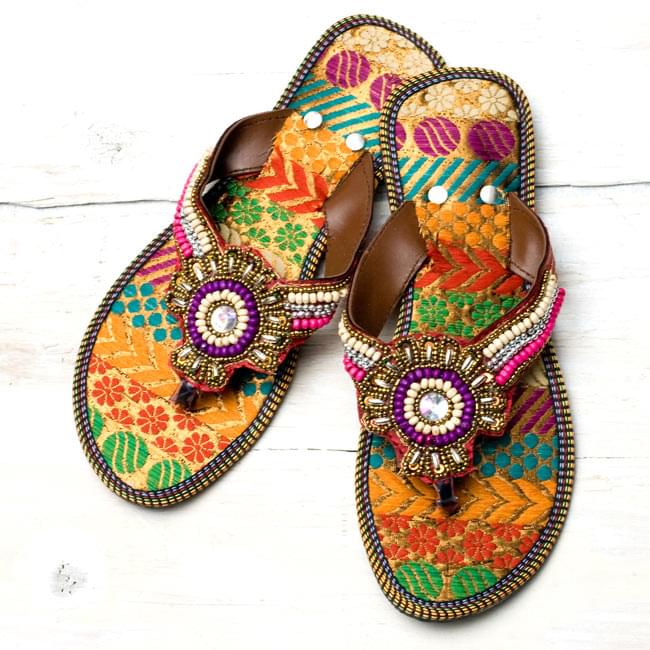 インドビーズのビーチサンダル 5 - 選択項目:Bの全体像です。