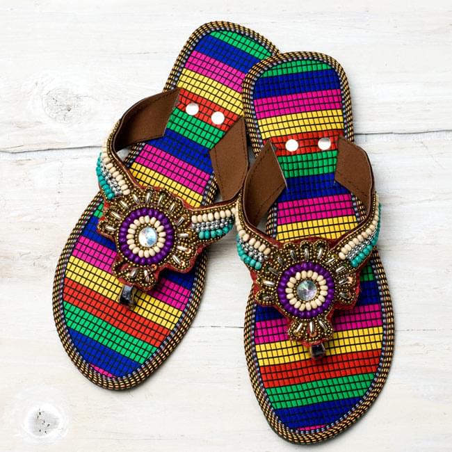 インドビーズのビーチサンダル 6 - 選択項目:Cの全体像です。