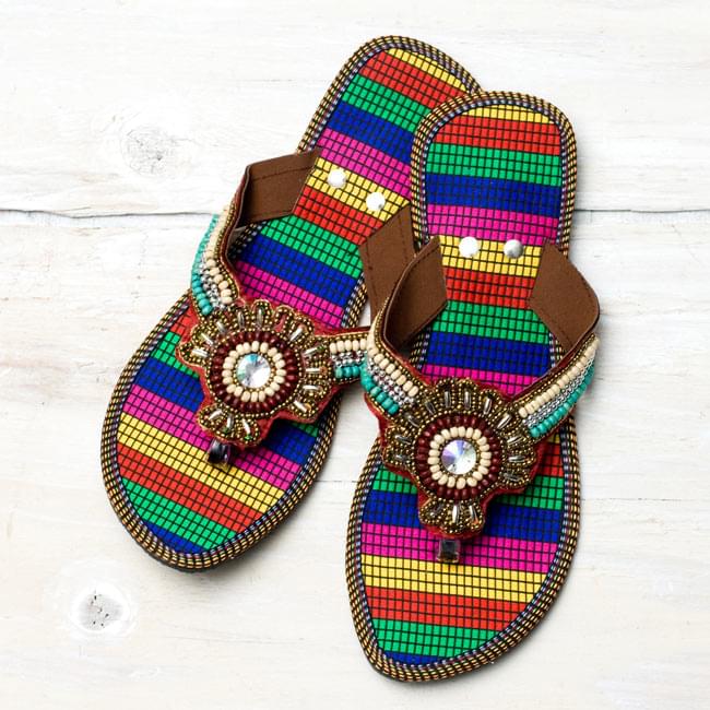 インドビーズのビーチサンダル 7 - 選択項目:Dの全体像です。