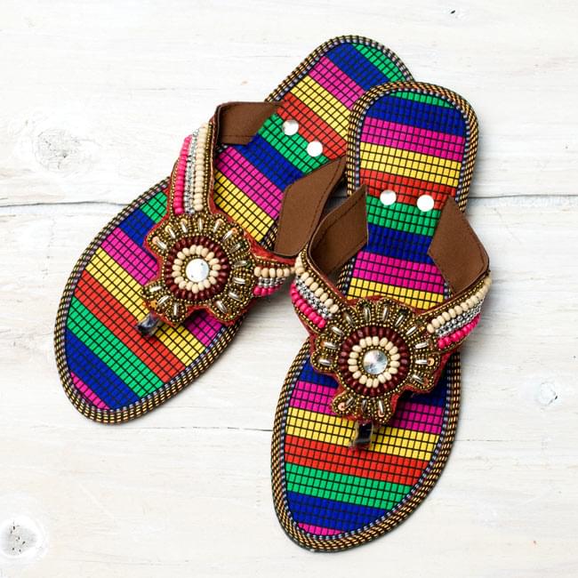 インドビーズのビーチサンダル 8 - 選択項目:Eの全体像です。