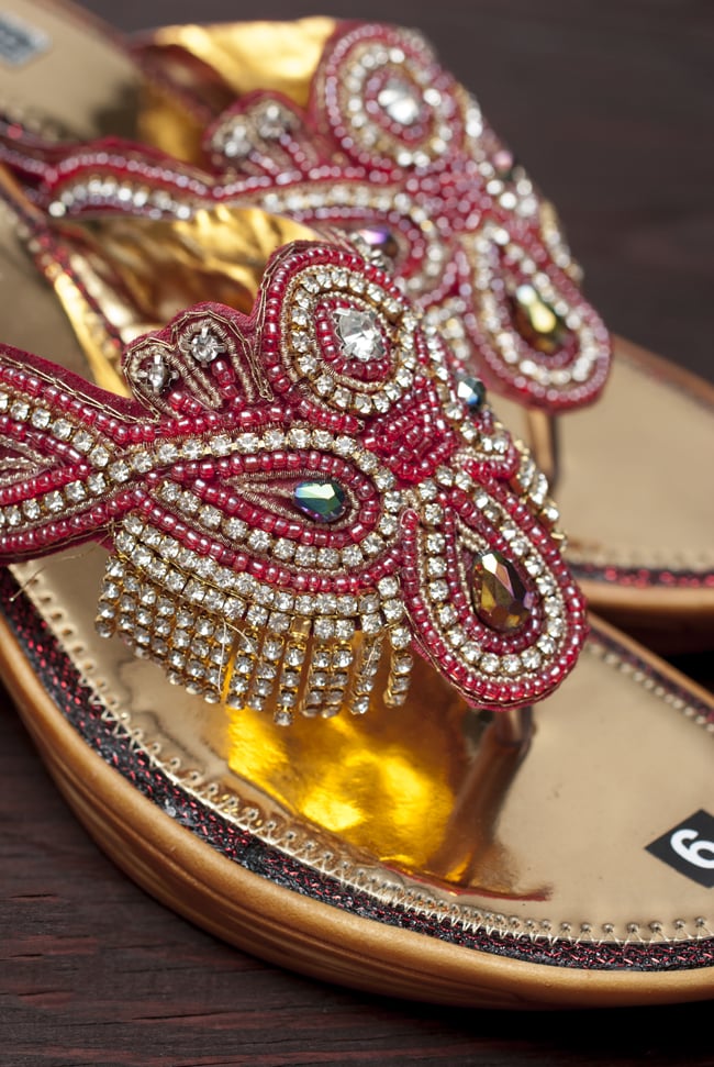 インドのゴージャスサンダル - ゴールデンインソール 4 - 角度を変えてみてみました。