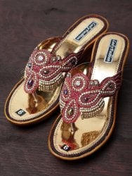 インドのゴージャスサンダル - ゴールデンインソールの商品写真