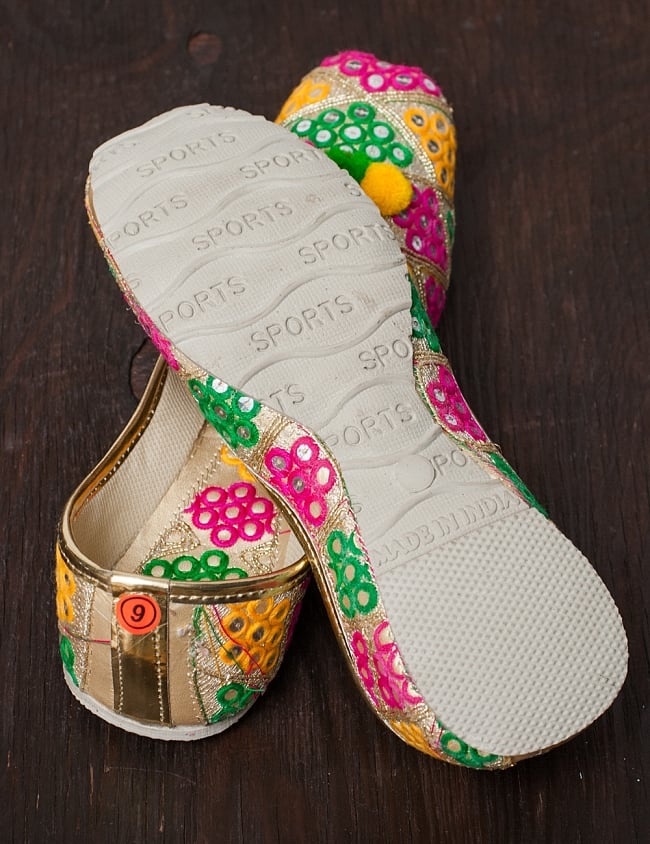 ゴージャス刺繍のマハラニフラットシューズ 7 - 裏面はこのようになっています。