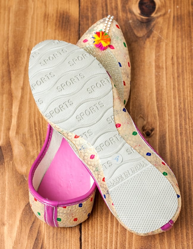 ゴージャス刺繍のマハラニフラットシューズ 7 - 裏面はこのようになっています。