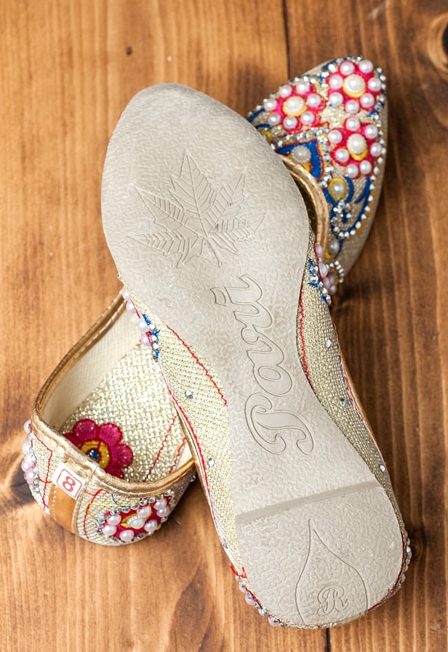 ゴージャス刺繍のマハラニフラットシューズ 7 - 裏面はこのようになっています。