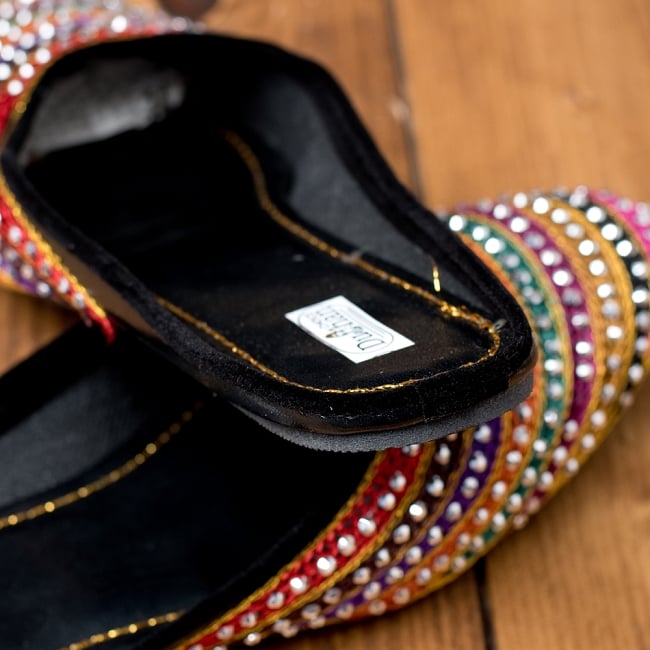 インドのカラフル刺繍スリッパサンダル 5 - 踵の部分です