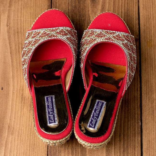 ゴージャスラインストーンのウェッジソールサンダル 6 - 上からの写真です