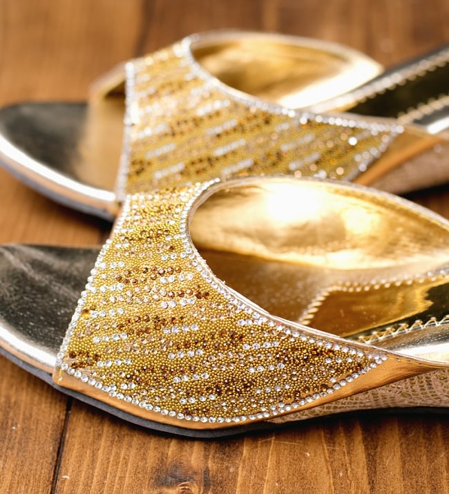 ゴージャスラインストーンのウェッジソールサンダル 2 - 拡大写真です